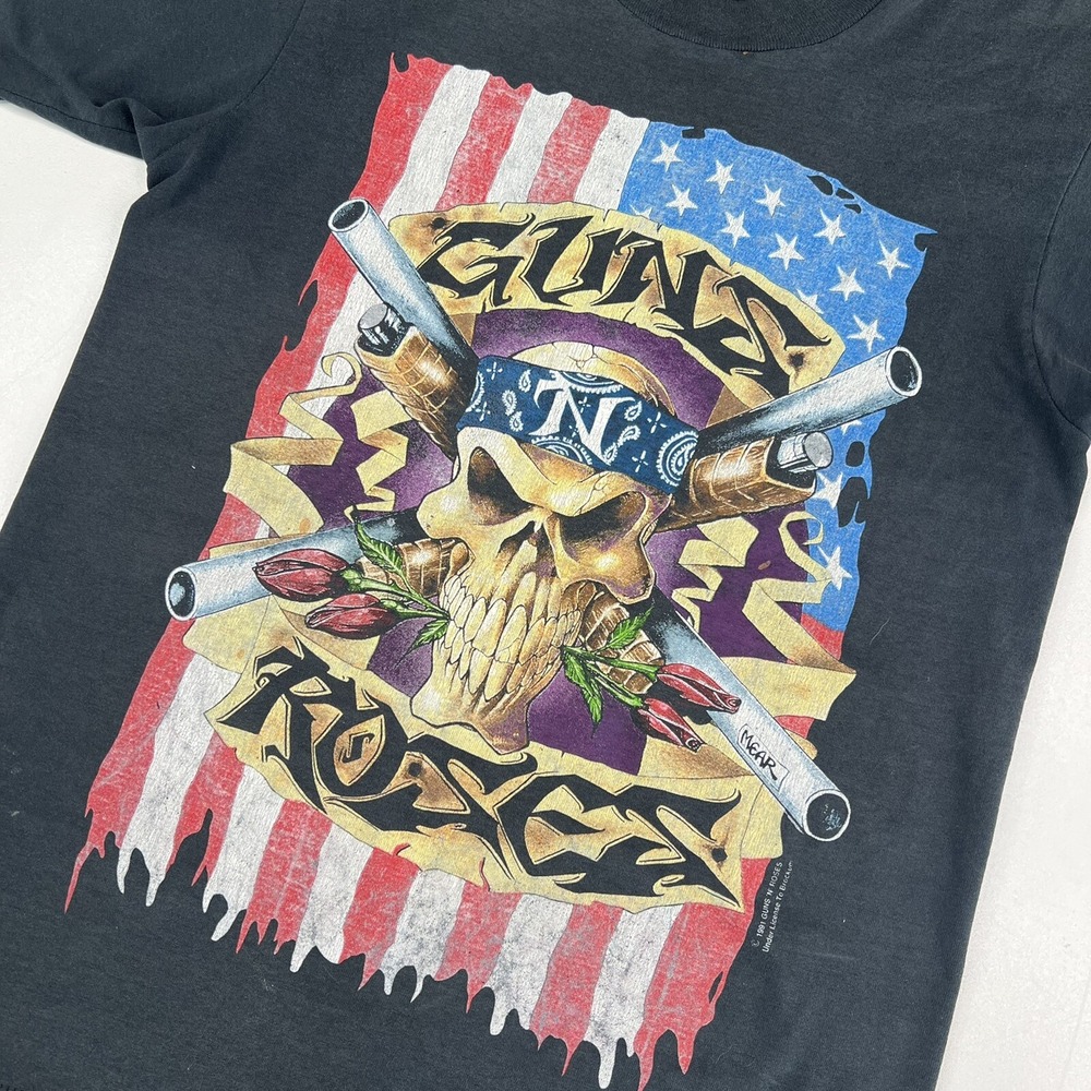 Vintage 90s Guns N Roses Use Your Illusion Tour Band Tee Single Stitch Sz M